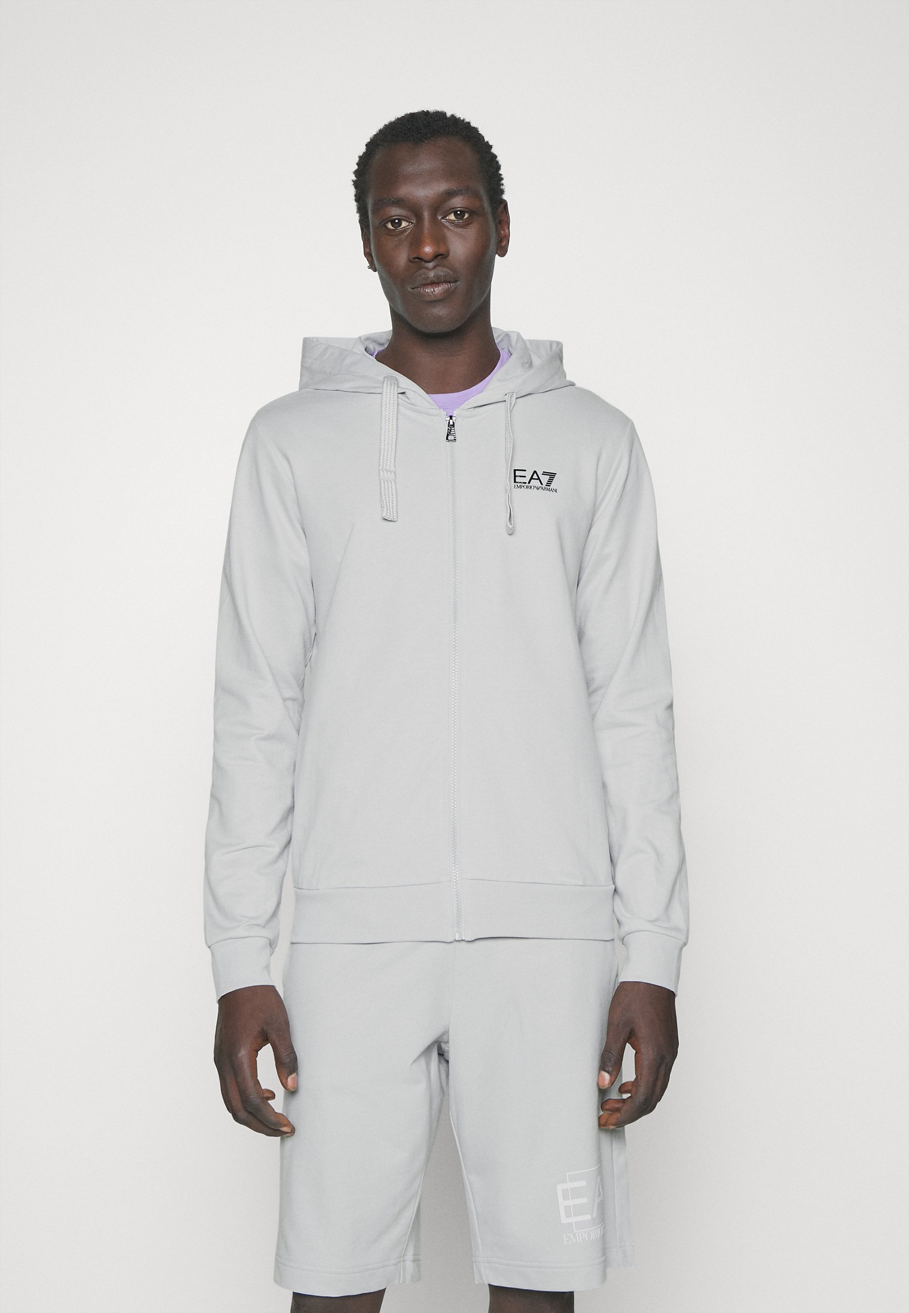 EA7 Emporio Armani Zip-up sweatshirt - light grey - Zalando.de