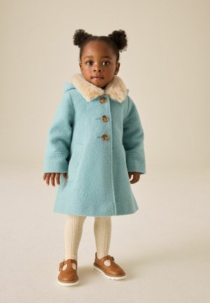 Next, FAUX FUR COLLAR HOODED COAT - Klasikinis paltas - blue
