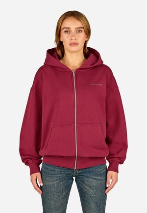 RAMIRA OVERSIZED JACKET - Sweat zippé - washed burgundy