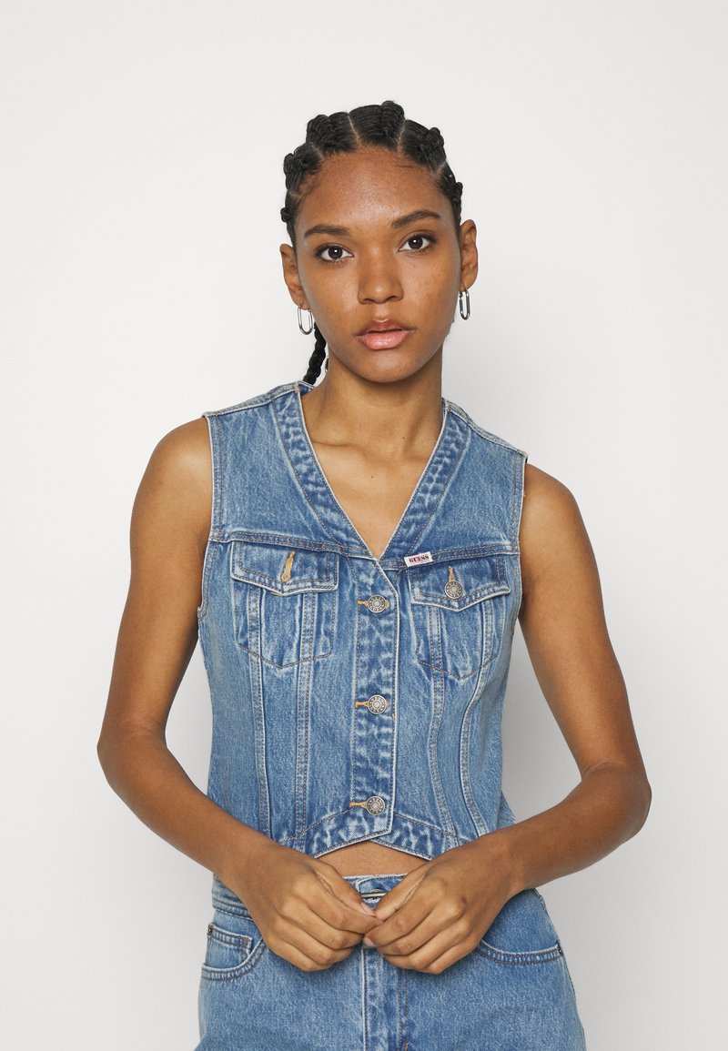 Guess Originals GO ELLE VEST Vest go kitty medium wash/blå denim