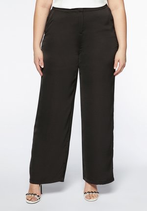 PALAZZO IN SATIN - Trousers - nero