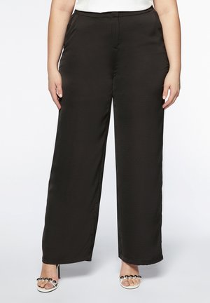 PALAZZO IN SATIN - Broek - nero