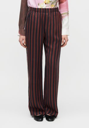 ELASTICATED LONG PANTS - Nadrágok - navy/burgundy