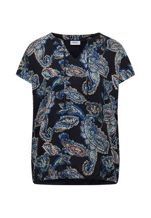 Cecil, BLOUSE WITH SPLIT NECK AND STRUKTURMIX - Blusa - universal blue