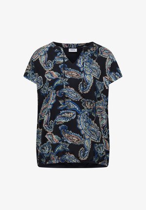 Cecil, BLOUSE WITH SPLIT NECK AND STRUKTURMIX - Blouse - universal blue