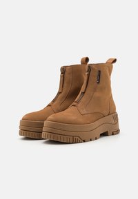 Tommy Jeans ZIP UP FLATFORM BOOT - Bottines à plateau - light sepia/brown