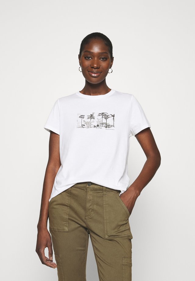 PALM GRAPHIC TEE - T-shirt z nadrukiem - white