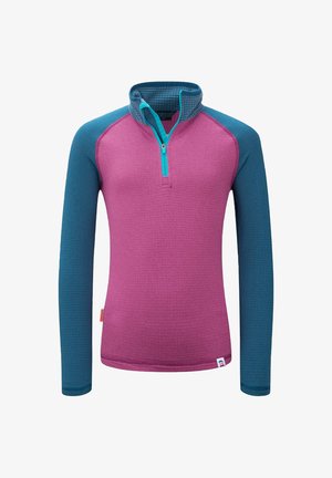 TROLLKIDS, KIDS RAULAND HALF ZIP UNISEX - Long sleeved top - bright berry/madeira blue/dark turquoise