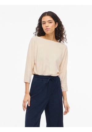 VIMALU BOATNECK 3/4 SLEEVE KNIT - Pullover - sandshell detail:melange