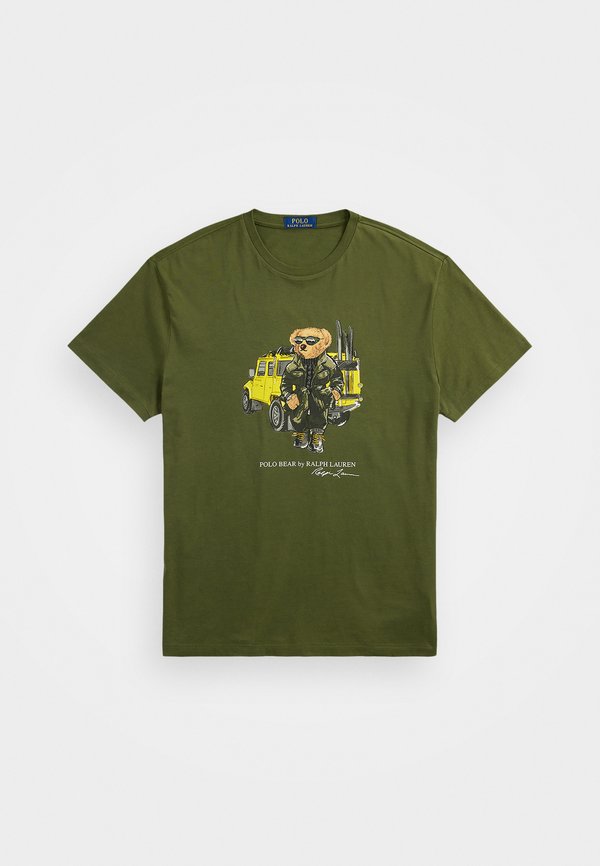 CLASSIC FIT POLO BEAR JERSEY T SHIRT - Print T-shirt - new olive defender bear4
