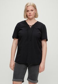 Triangle AUS SEERSUCKER - Blusa - schwarz