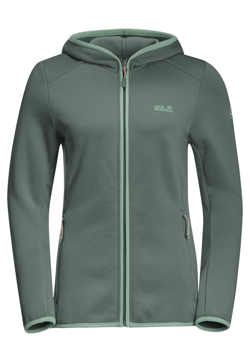 Damen Sportbekleidung | Jack Wolfskin TURBULENCE Fleecejacke hedge green/grau - CU76352 Damen Sportbekleidung | Jack Wolfskin TURBULENCE Fleecejacke hedge green/grau - CU76352