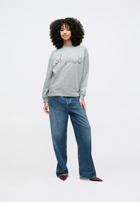 Fabienne Chapot TERRY RHINESTONE SWEATER - Ikdienas džemperis - dark grey melange