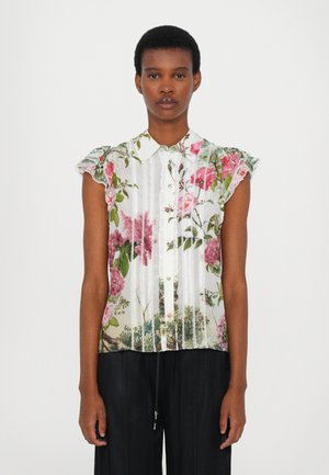 Alice + Olivia MINDA RUFFLE TIE BLOUSE - Button-down blouse - rose whisper