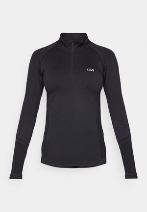 ICANIWILL DEFINE SEAMLESS 1/4 ZIP - Top dugih rukava - black