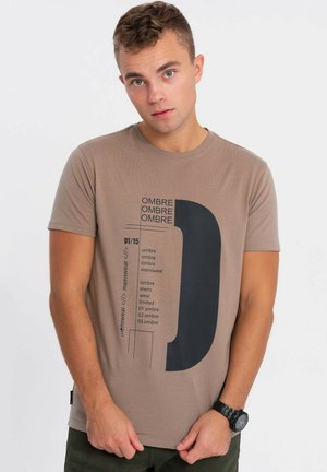 T-shirt imprimé - dark beige