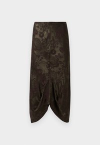 MIDI SKIRT - Pliiatsseelik - khaki/burgundy