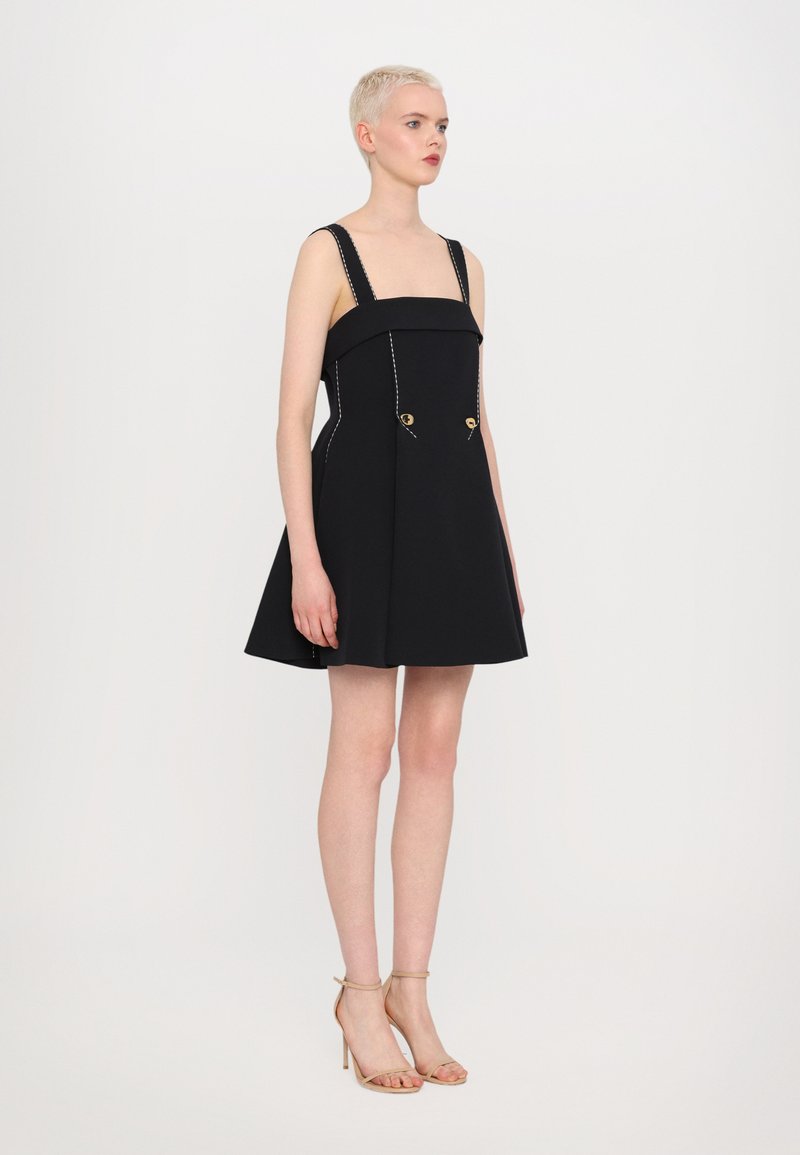 Stine Goya STRUCTURED MINI DRESS ADJUSTABLE STRAPS - Cocktail dress / Party  dress - jet black/black - Zalando.ie