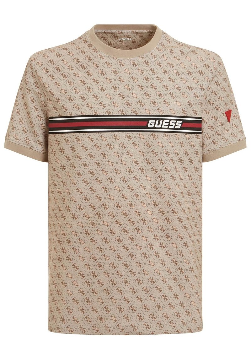 Guess LOGO ALL OVER - Print T-shirt - beige - Zalando