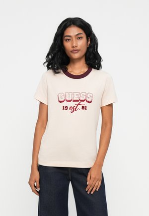 SS CN COLLEGE TEE - T-shirt estampada - peach peony