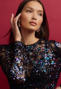 Next SEQUIN LONG SLEEVE - REGULAR FIT - Blůza - blue