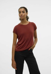 Vero Moda VMAVA PLAIN - T-shirt basic - fired brick