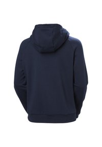 Felpa con cappuccio blu navy realizzata in tessuto morbido; presenta una vestibilità comoda, maniche raglan e un orlo cucito per una maggiore durata.