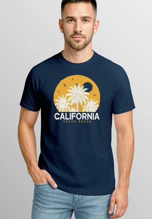 CALIFORNIA SOMMER GRAFIK MIT PALMEN - T-Shirt print - navy