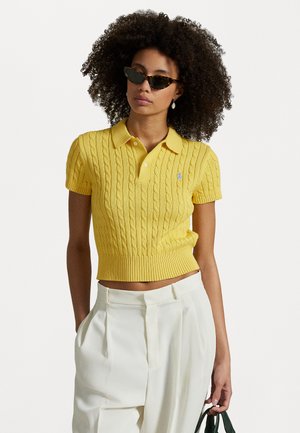 Polo Ralph Lauren CABLE KNIT COTTON CROPPED POLO SHIRT - Polo krekls - fall yellow