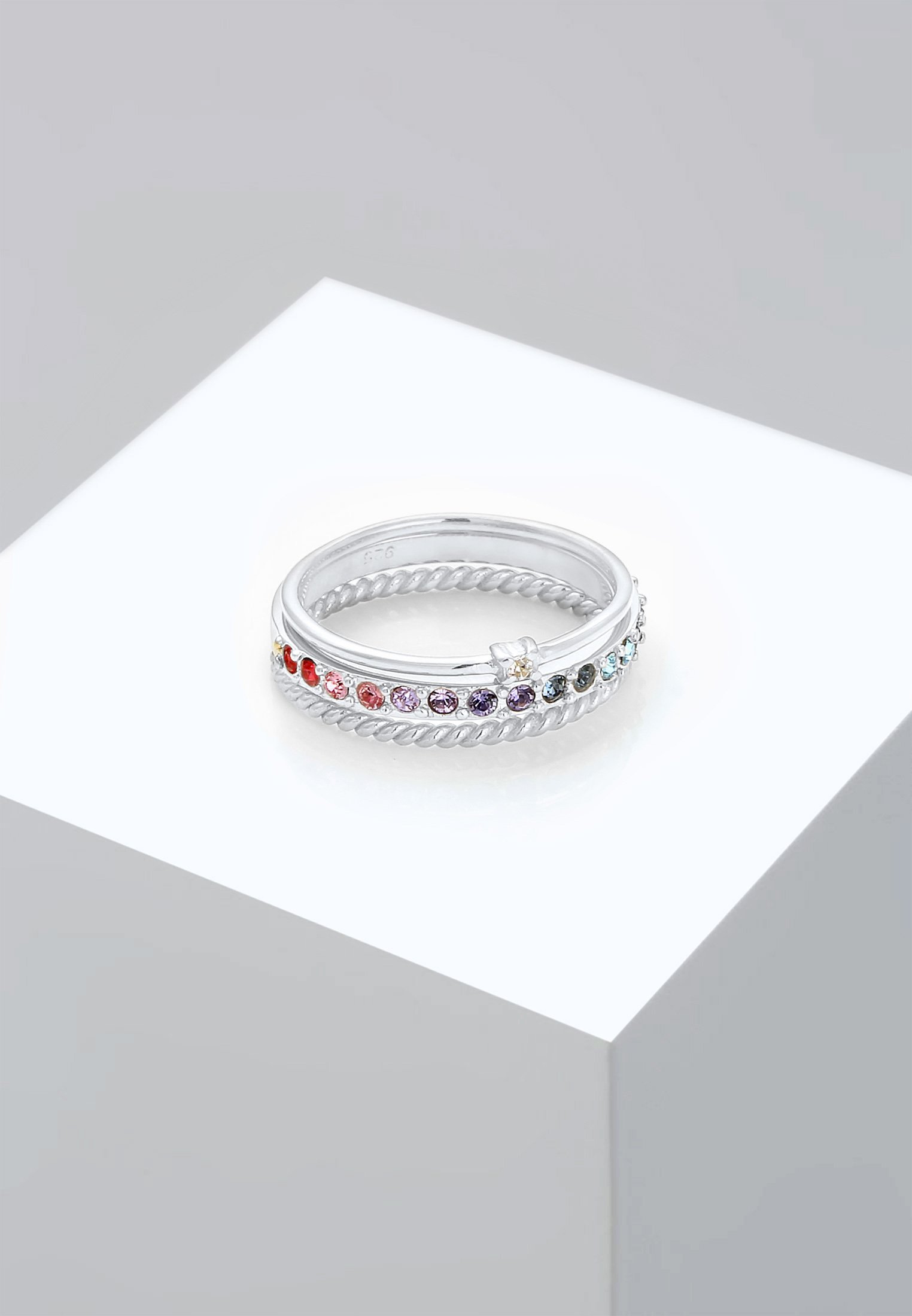 Elli Orecchini Ear Jacket In Argento 925 Con Cristallo Bianco - 4