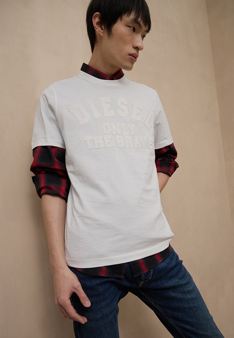 Diesel T-shirt print wit