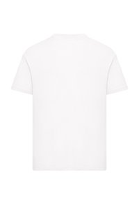 White cotton T-shirt with short sleeves, crew neckline, and a straight-cut hem. The fabric appears smooth and non-textured.