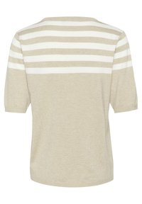 Kaffe KALIZZA - Triko s potiskem - sand melange chalk half stripe