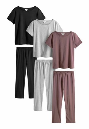 REGULAR FIT - 3 PACK SHORT SLEEVE - Yöasusetti - black grey pink