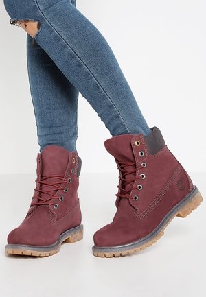 Bottines à lacets - bordeaux