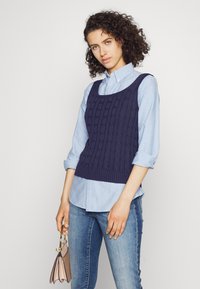Lauren Ralph Lauren CABLE-KNIT SLEEVELESS SWEATER - Top - french navy