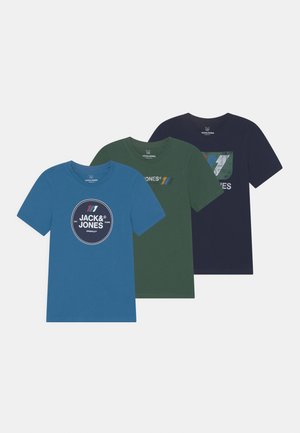 JORNATE TEE CREW NECK JNR 3 PACK - Triko s potiskem - navy blazer/sea of belize/trekking green
