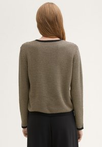 TOM TAILOR PULLOVER MIT STRUKTUR - Strickpullover - black beige bubble knit design