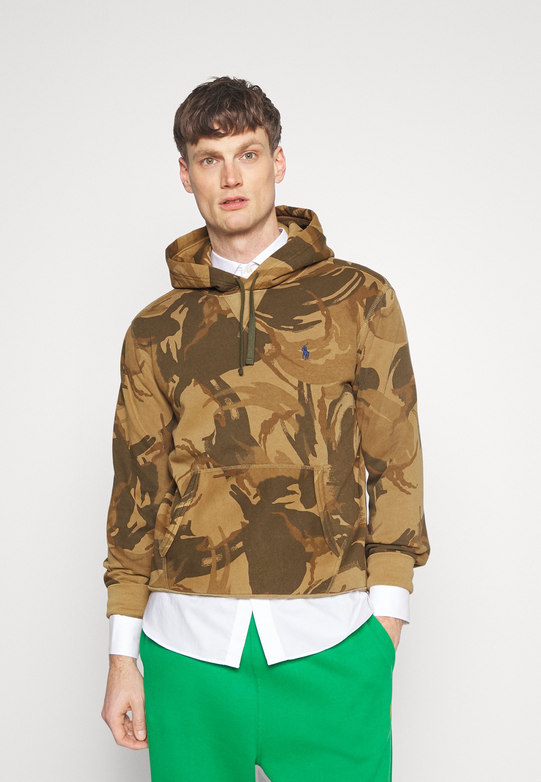 Polo Ralph Lauren CAMO FLEECE HOODIE - Kapuzenpullover - exploded painted  camo/oliv - Zalando.at