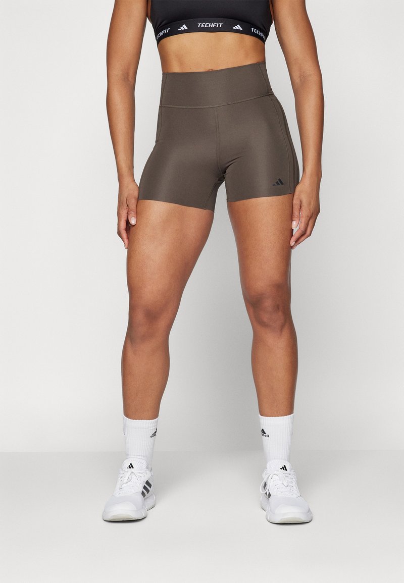 adidas Performance OPTIME RAW CUT HEM - Leggings - shadow olive
