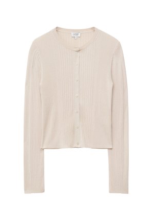 & OTHER STORIES, & OTHER STORIES RIB-KNIT CARDIGAN - Gilet - light beige