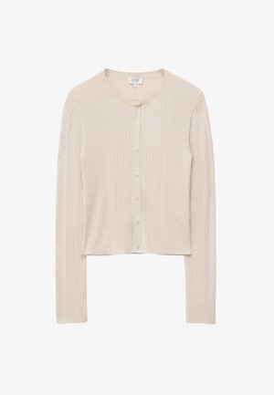 & OTHER STORIES, & OTHER STORIES RIB-KNIT CARDIGAN - Gilet - light beige