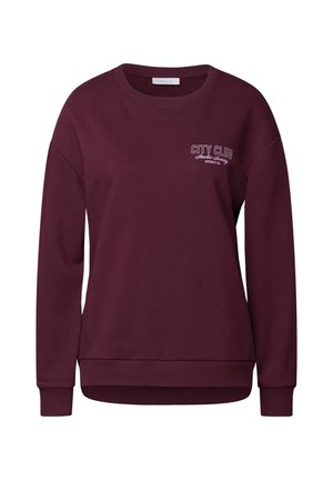 Bordeaux sweatshirt met een ronde hals, lange mouwen, ribgebreide manchetten en zoom. Voorzien van "CITY CLUB" in het wit geborduurd op de voorkant.