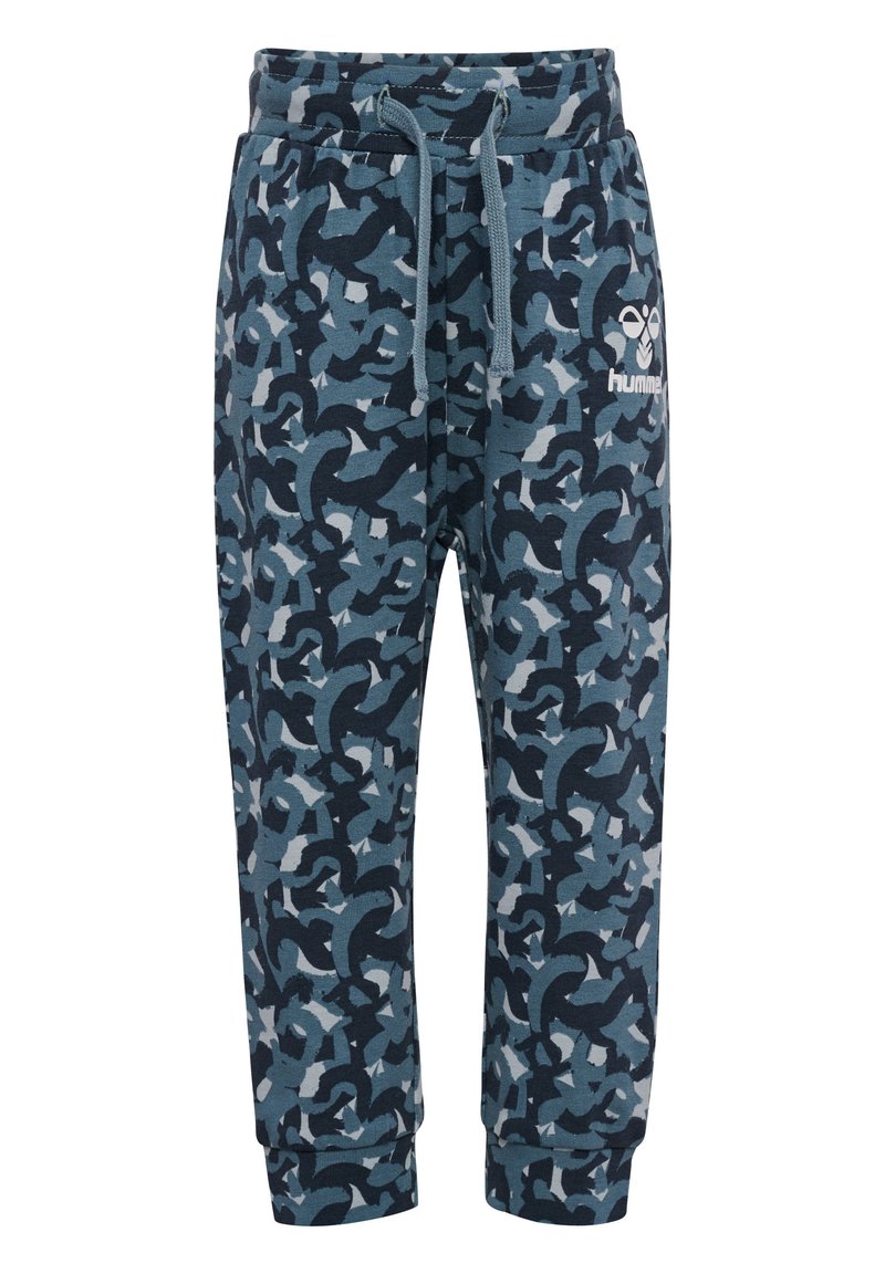 Hummell munkjacka i blått, med grafiskt mönster, elastisk midja med dragsko och ribbade anklar.