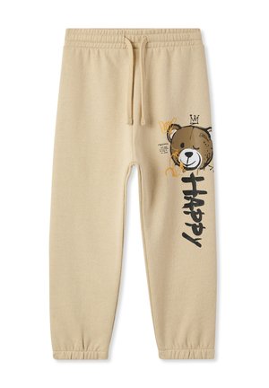 PESANTI CON STAMPA STILE GRAFFITI - Pantaloni sportivi - crema