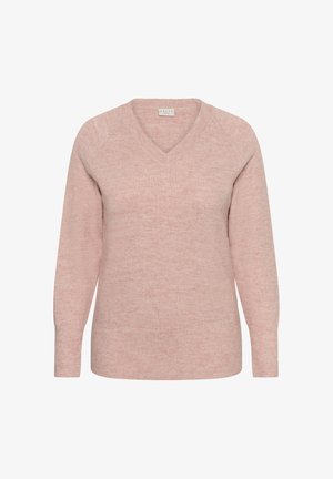Kaffe Curve, KCNIELA V-NECK - Jumper - pale mauve melange