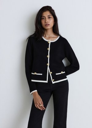 Calliope, MAGLIA TINTA UNITA - Cardigan - ultrablack