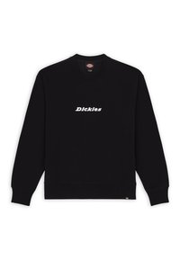 Zwarte sweatshirt van katoen, met een ronde hals, lange mouwen en een witte 'Dickies' logo op de borst. Geribde manchetten en zoom.