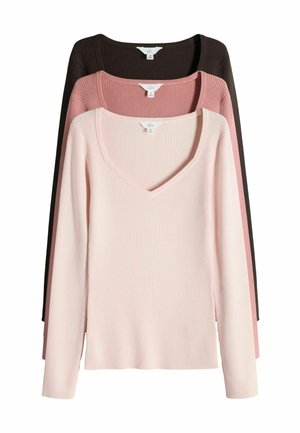 3 PACK SWEATHEART - Langarmshirt - pink/chocolate brown