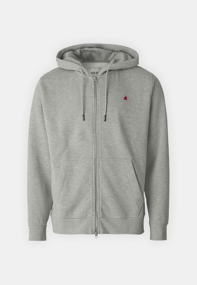 Replay Sweater met rits grijs